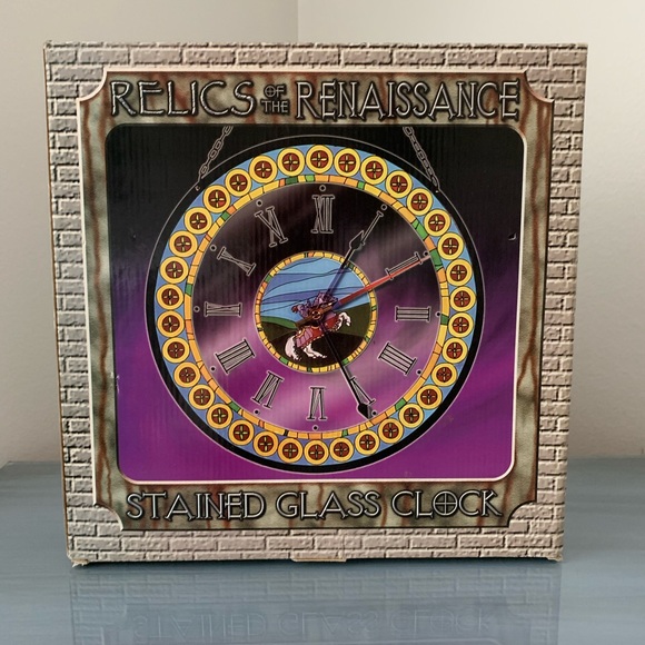 Other - NWT renaissance stained glass clock